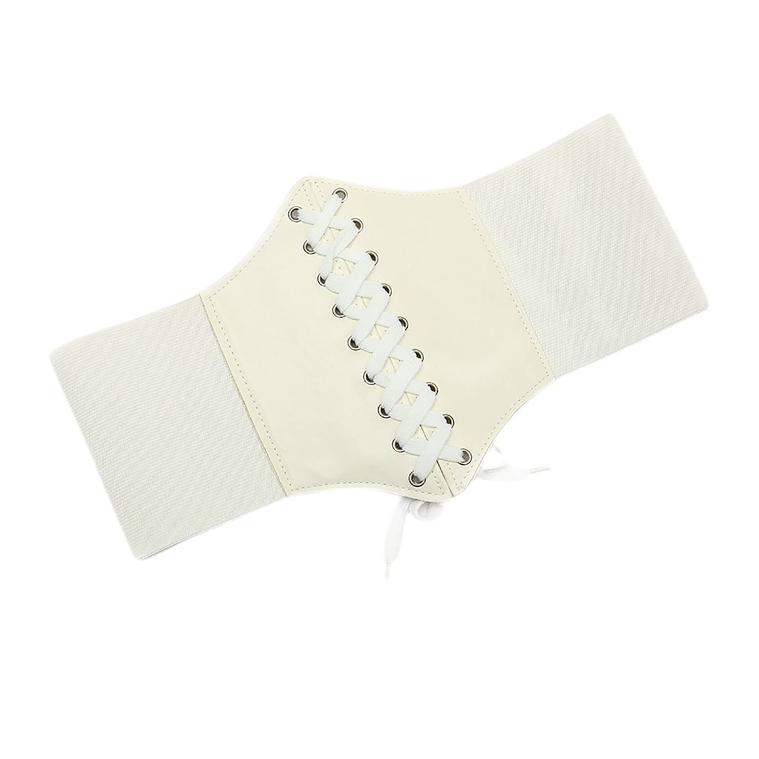Chaungfu Corset Belt for Women Lace up Leather Belt Wide Waist Belt Elastic Tied Waspie Belt Womens Corset