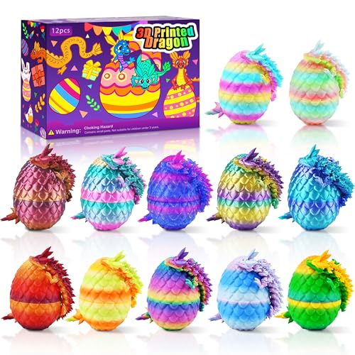Impossmaker 12PCS 3D Printed Dragon Eggs with Dragon Inside