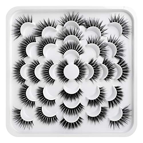 15 Pairs False Eyelashes Cat Eye Wispy Mink Lashes Faux 3 Styles Mixed Natural Volume Fluffy Lashes Pack Soft Reusable Handmade Lashes Multipack