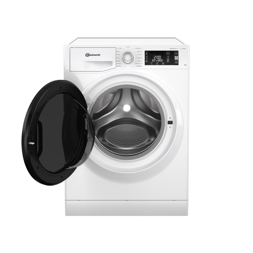Bauknecht - WM Sense 824 PS Frontlader-Waschmaschine - Bis 8 kg - Active Care, Color+, Steam Hygiene, Antivirus, Fleckentfernung ab 40° - Freistehend - Energieklasse A - 85 x 60,5 x 59,5 cm - Weiss