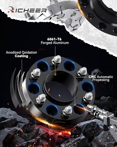 Image of Richeer 1.25 Inch 6x5.5 Hubcentric Wheel Spacers for Silverado Sierra 1500