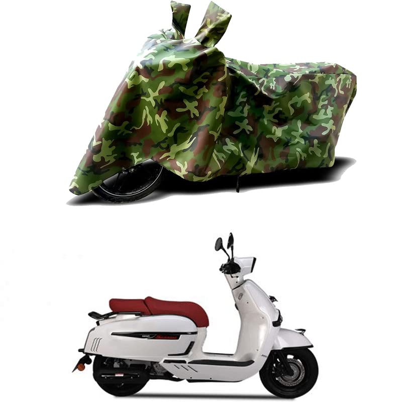 Image of 100% Water Resistant Bike Scooty Two Wheeler Body Cover Compatible for Keeway Sixties 300i /UV-Rays /Heat Protection /Birds Dropping /Scratchproof /Dust Proof /Waterproof /All Varient[Green MJ]