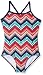 Kanu Surf Big Girls' Kirsten Chevron Beach Sport Banded 1-Piece Swimsuit, Coral, 10