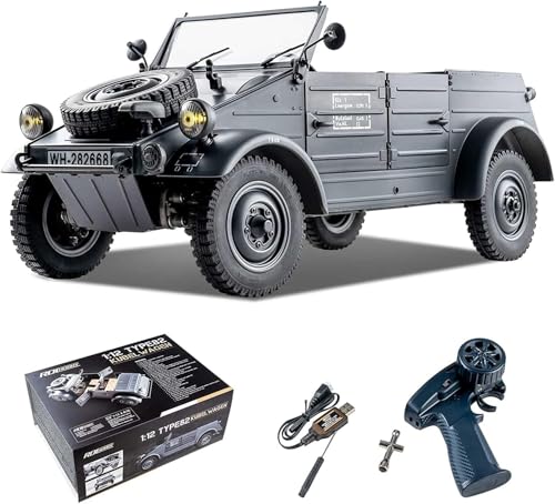 EAZYRC RocHobby 1/12 RC Crawler Kubelwagen Type 82 RC Car for Adults, 4WD Off-Road Remote Control Truck, Hobby RC Crawler with LED Lights, 8Km/h High Performance