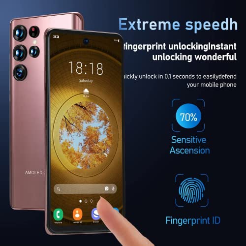 Echoamo 5G Unlocked Cell Phones, 4G+128Gb Dual Sim Mobile Phone,C21 Smartphone Unlocked With Pen, 7.3Inch Waterdrop Screen Version Android Phone 48+100Mp, 7300Mah, Fingerprint Lock&Face Id (Gold) #TOP6
