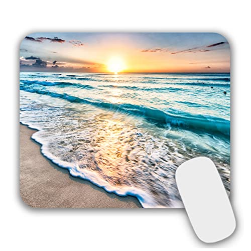 Small Mouse Pad Mouse Mat for Desk Laptop Computer(Sea and Beach)