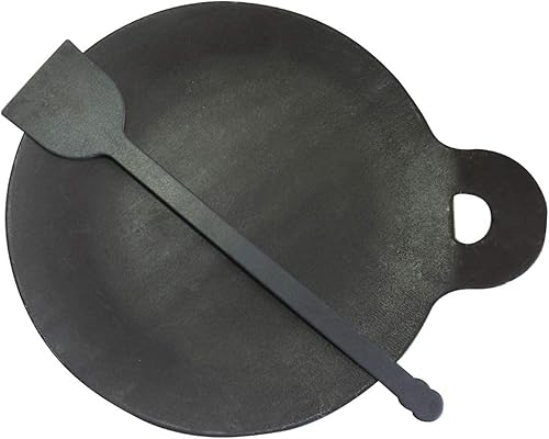 Sartén de cocina Tava Plancha tawa Cooking Essential roti Maker Iron Tawa DosaRotti Tawa con Dosa Turner - Negro (10 pulgadas)