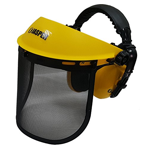 Jasper Browguard Face Shield Mesh Visor With Ear Muffs - Ansi Z87.1 Ce En1731 - For Chainsaw, Trimmer, Pole Pruner, Blower #TOP4