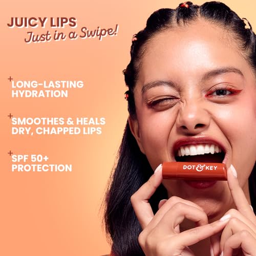 Image of Dot & Key Barrier Repair Hydrating Lip Balm SPF 50 | Cocoa Nude | Repairs Damaged Lip Barrier | Medium Tinted | 4.5 gm