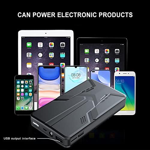 12V 30000mAh Car Jump Starter Power Bank Car Battery Jump Starter Auto Engine Battery Charger Car Booster Battery Outdoor Emergency Power Tool (Black)