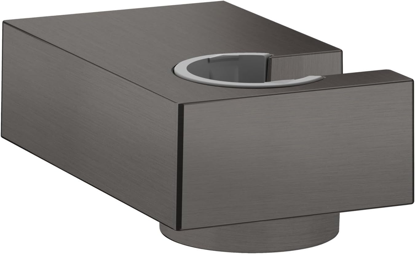 hansgrohe Porter E Easy Install Replacement Handheld Shower Head HolderModern Coordinating in Brushed Black Chrome, 28387341