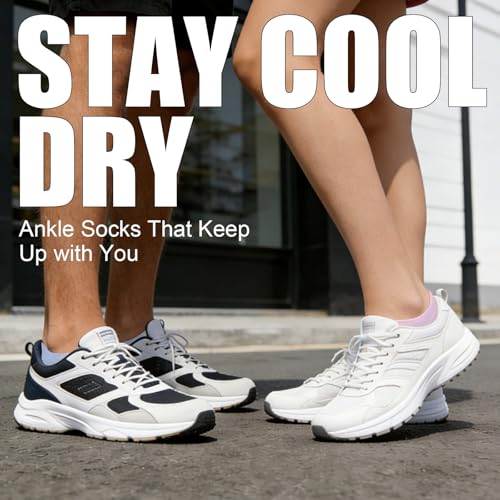 Image of Ankle Socks for Women Cotton Thin Athletic Running Low Cut No Show Socks with Heel Tab 5 Pairs