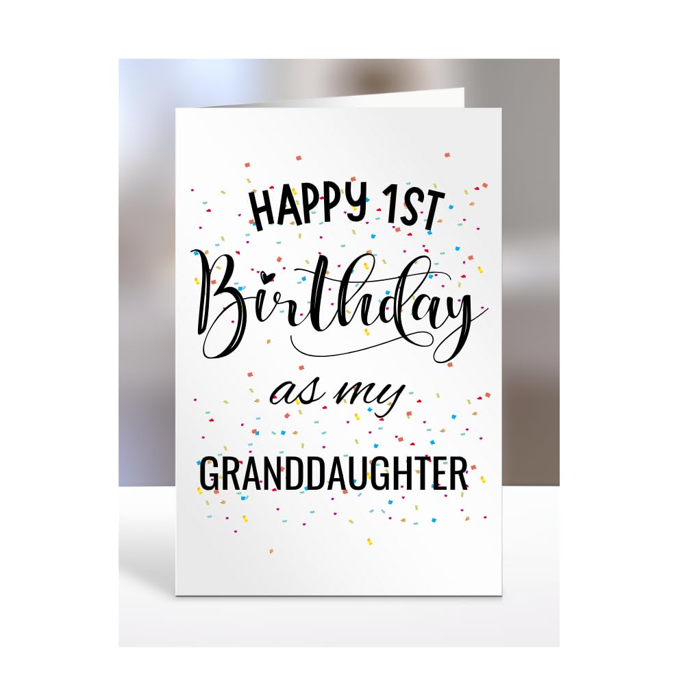 Happy 1st First Birthday as my Granddaughter card, gifts for men, women, greetings card, presents for Christmas, A5-138_101