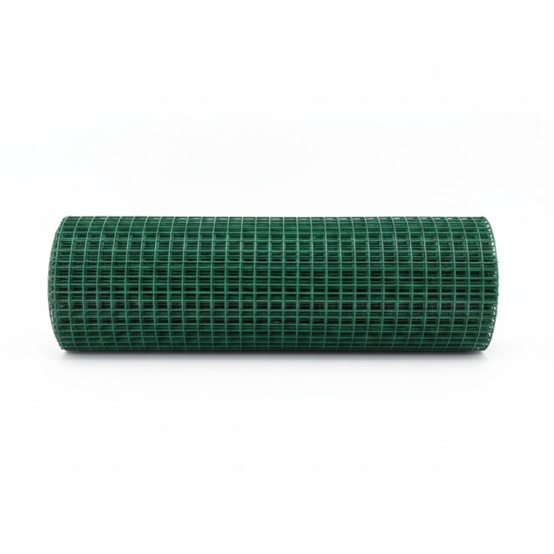 Bobina Malla Metálica Galvanizada Plastificada Cuadrados 6X6-1X25M