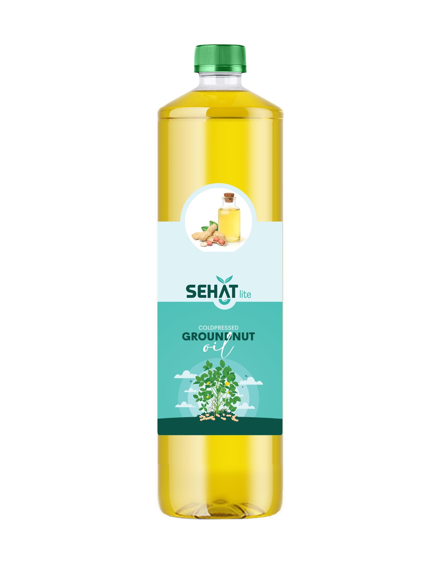 SEHAT lite cold pressed groundnut oil/peanut oil 1 litre (Mungfali tel) - 1 litre | Cooking oil | 100% NATURAL PURE | Chemical Free