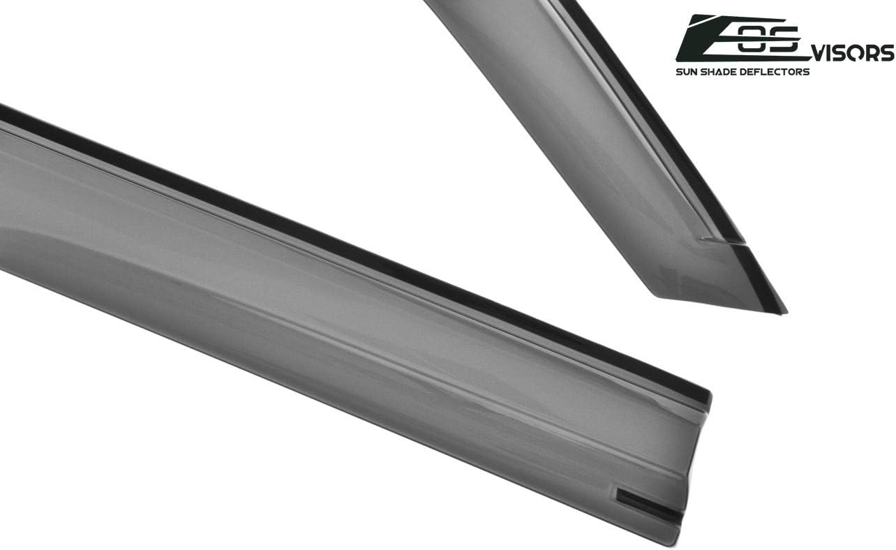 Replacement for 2008-2015 Scion xB | EOS Visors JDM Mugen Tape-On Style Smoke Tinted Side Vents Window Rain Guard Deflectors