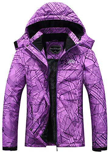 OTU Women's Waterproof Ski Jacket Snowboarding Windbreaker Warm Winter Hooded Mountain Snow Coat