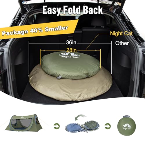Image of Night Cat Pop-up Camping Tent: 2 Person Tent Waterproof Instant Easy Setup Tunnel Tent