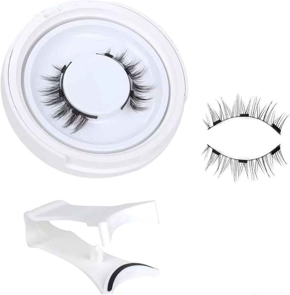 A Cílios Com 4 Ímãs Postiços Magnéticos Reutilizáveis, Sem Necessidade De Cola, Fácil De, Com Aplicador