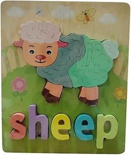 مجموعة لعبة بازل مصنوعة من رقائق خشب، قطع ملونة، أشكال عشوائية