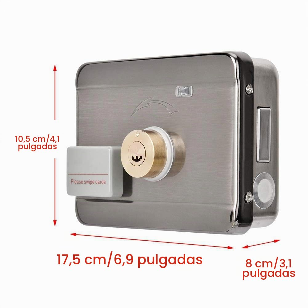 Cerradura Electrónica de Puerta, DC 12V Acceso Electrónico Cerradura Inteligente de Puerta con Sistema de Control Remoto + ID Doble Cabezal + 4 modos Desbloqueo para Hogar/Oficina