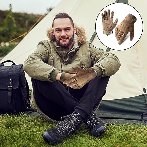 Surakey Men Touch Screen Work Gloves Motorcycle Dirt Bike Training Full Finger Gloves Mittens for Outdoor Sports Cycling Airsoft Hiking (Black M) - Image 4