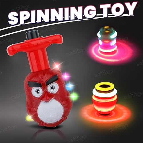 Image of Zest 4 Toyz Spinning Top for Kids Cartoon Design with Flashing LED Light Up and Dynamic Music Non-Toxic Toys for Boys & Girls (Pack of 1) Red