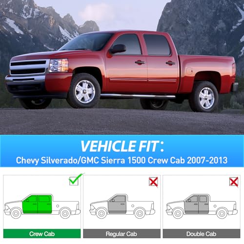 Image of Nilight Rain Guards for Chevy Silverado 1500 Crew Cab 2007-2013, 4PCS