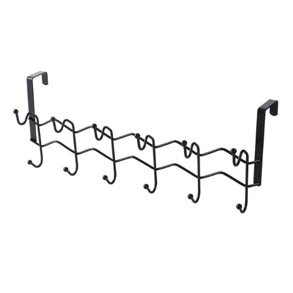 MOBYGKFY Iron Hook Behind Row Door, Nailless Coat Hook, Hanger Bathroom Hook Easy to Install and Save Space(Svart)