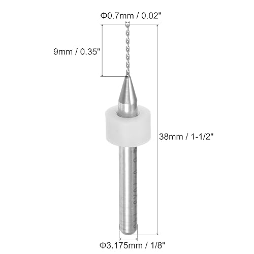 Miniatura 28 de uxcell Brocas para PCB, 0.016 in, carburo de tungsteno, herramienta rotativa, joyería, grabado CNC, placa de circuito impreso, micro brocas de 1/8