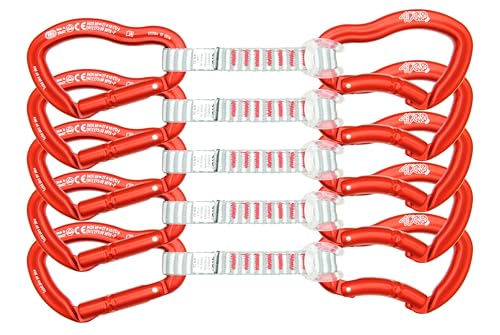 【 CARATTERISTICHE 】 - Fettuccia in Dyneema da 13mm e lunghezza 12cm. - Fast Rubber ultra-resistente in silicone posizionato sul moscettone inferiore per mantenere la fettuccia nella sua posizione. - Colori brillanti che facilitano l'individuazione del rinvio durante il tiro.