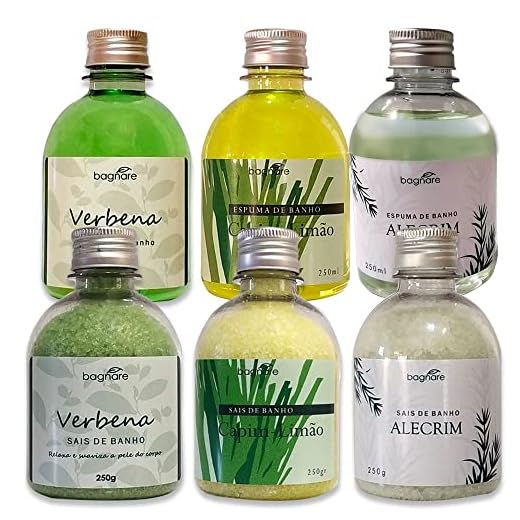 Kit 3 Sais De Banho + 3 Espumas para Banheira Hidromassagem Ofurô com Aromas