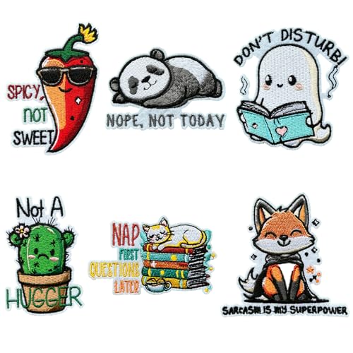 6 Pcs Funny Quotes Patches, Funny Patch Sew Iron on...