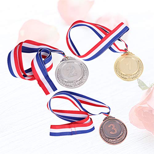 3 peças de medalhas de prêmio de metal para competições esportivas, jogos de ortografia de abelhas (