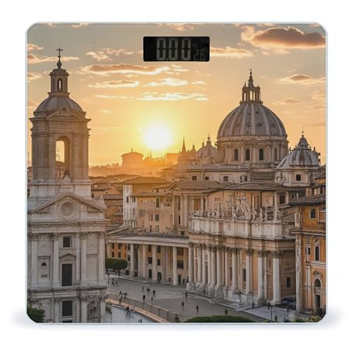 Báscula digital de baño con pantalla LED y vidrio templado miniatura 1