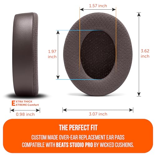 Coussinets WC Freeze Studio Pro en gel marron premium pour casque Beats Studio Pro