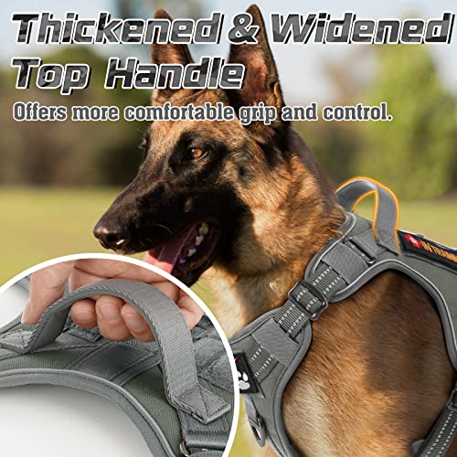 Rabbitgoo Tactical Dog Harness No Pull, Military Dog Vest Harness With Handle & Molle, Easy Control Dog Harness For Large Dogs Training Walking, Adjustable Reflective Pet Harness, Dark Grey, Xl #TOP6