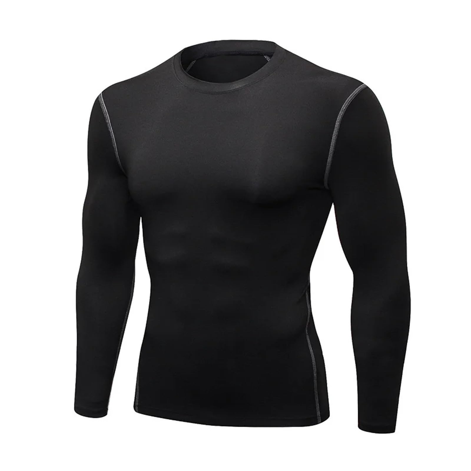 Camisa Funcional Ropa Interior térmica de Manga Larga for Hombre, Tops Finos Ajustados de Secado rápido elásticos for Fitness, Ropa de otoño e Invierno for Hombre(Gray,L (60-70kg))