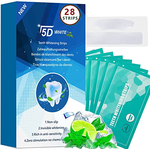 Teeth Whitening Strip, Enamel Safe Non-Sensitive White Teeth Whitening Kit , 5D Teeth Whitening Whiting Strips for Teeth Whitening, Non-Toxic, 28 Pcs 14 Treatment ( Each with 1 Upper / 1 Lower )