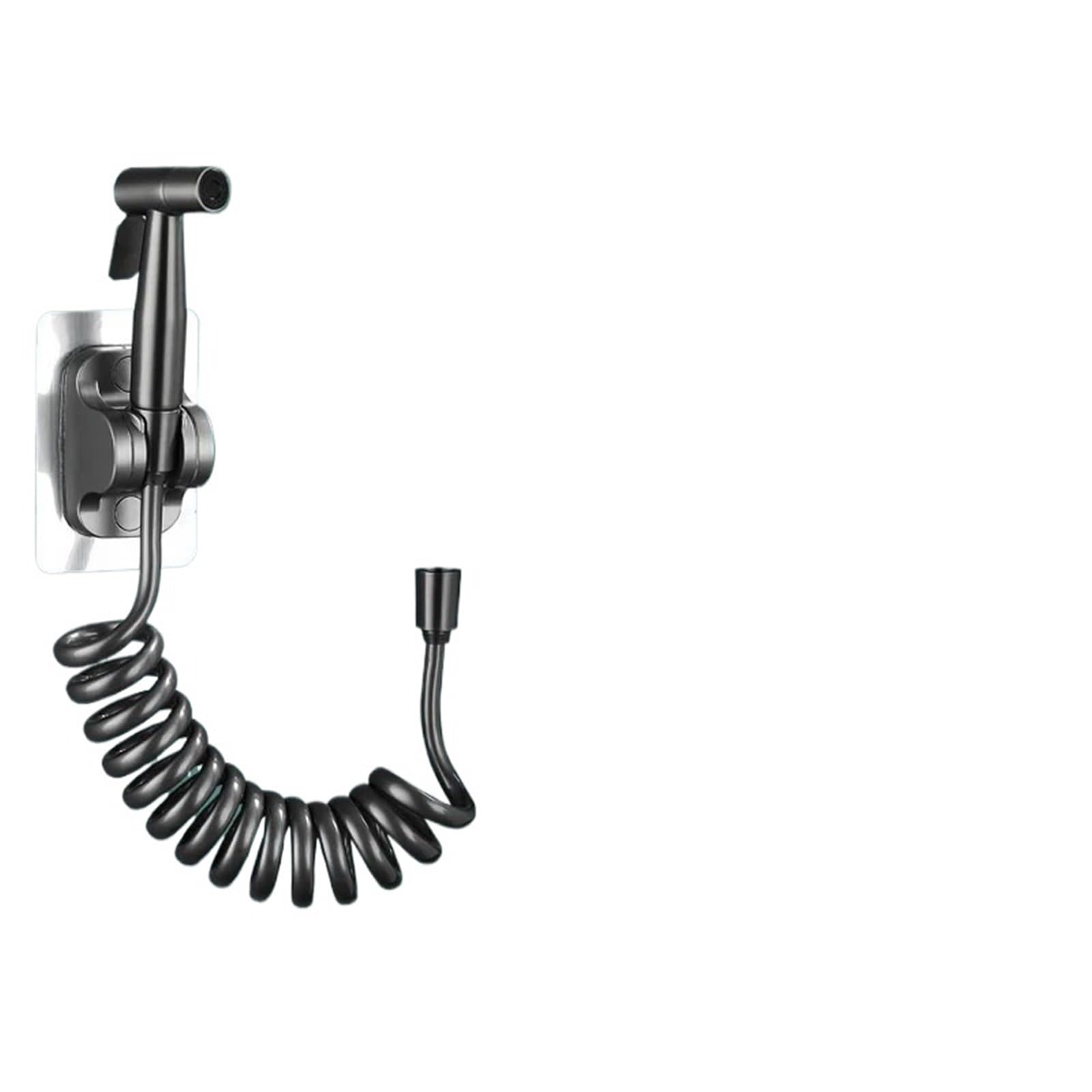 ZYCHSJXA Gun Gray Pressurized Toilet Flush Spray Handheld Woman Self Cleaning Bidet Wall Mounted Sprayer Faucet Attachment(Suit1)