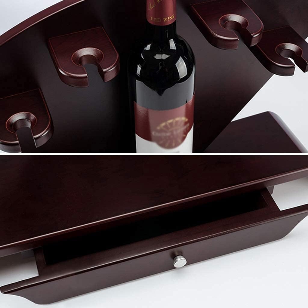 Wine Racks Sector Tabletop Wood Wine Holder Countertop Wine Rack with Wine Glass Holder Free-Standing Wine Rack Storage Organizer for Home Décor