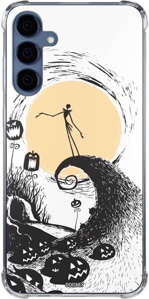 Skinit Clear Phone Case Compatible with Galaxy S24 - Officially Licensed Disney The Nightmare Before Christmas Jack on Spiral Hill Art Design