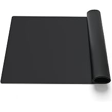 Silicone Crafting Mat for Artists, 32"x24"x1.2mm Large Nonstick Art Sheet for Resin Craft, Jewelry Casting, Acrylic Painting, Clay Work, Heat Resistant Desk Protector and Placemat | Black