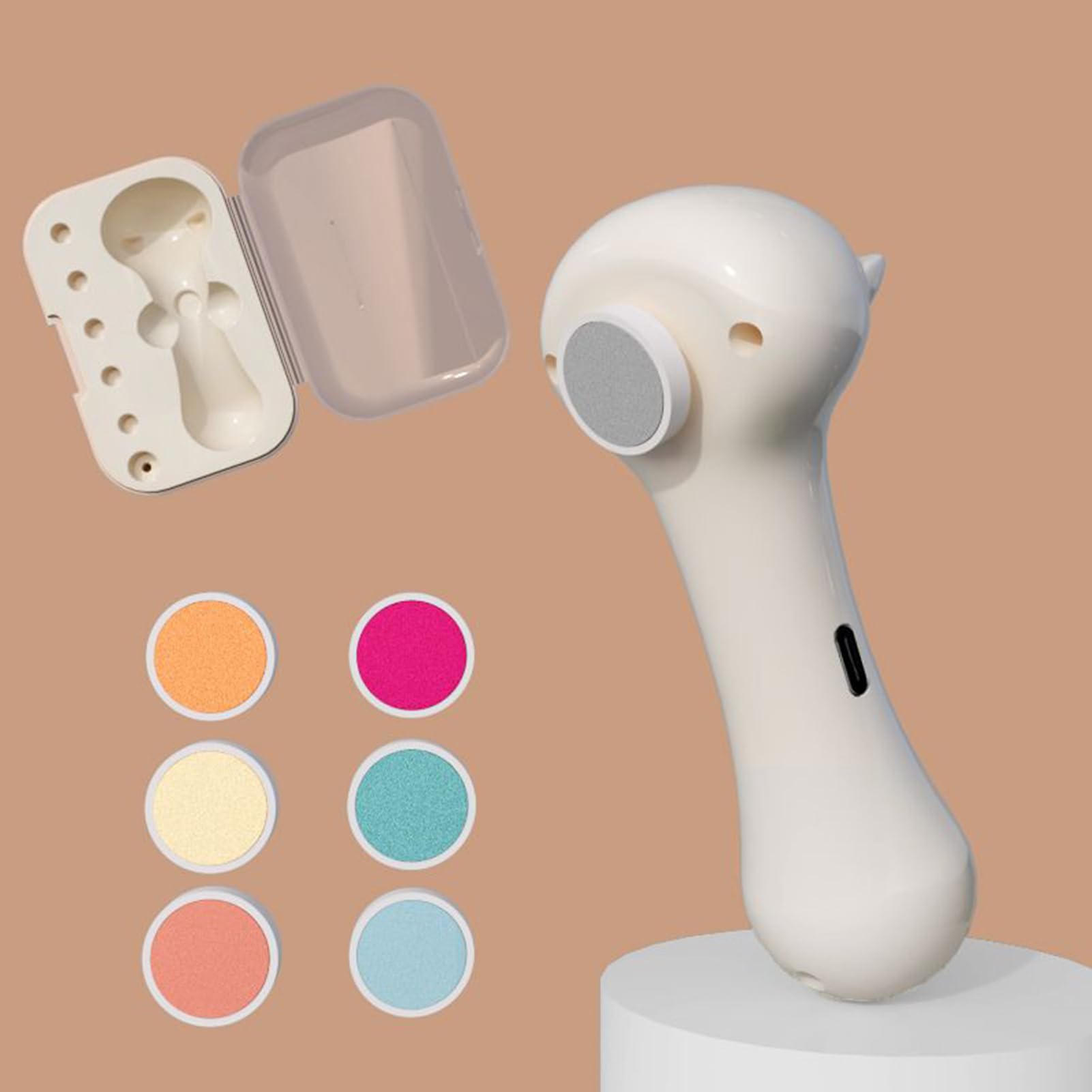 Générique Pet Nail Grinder, 10.8x4.2x3cm ABS, PC Claw Cutter with 6 Replacement Heads and Type-C Charging for Dog, Cat, Parrot, Cockatiel, Conure, Parakeet