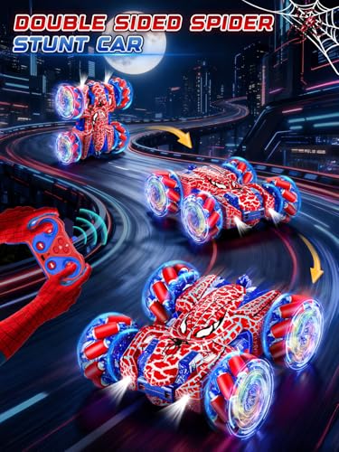 Kssvzz Coche Teledirigido Spider,2.4Ghz Monster Truck con Control Manual y Luces,360° Rotación Coche RC de Doble Cara,4WD Coches Teledirigidos para Niños 3 4 5 6 7 8 Años,Regalos Cumpleaños Navidad - imagen 3
