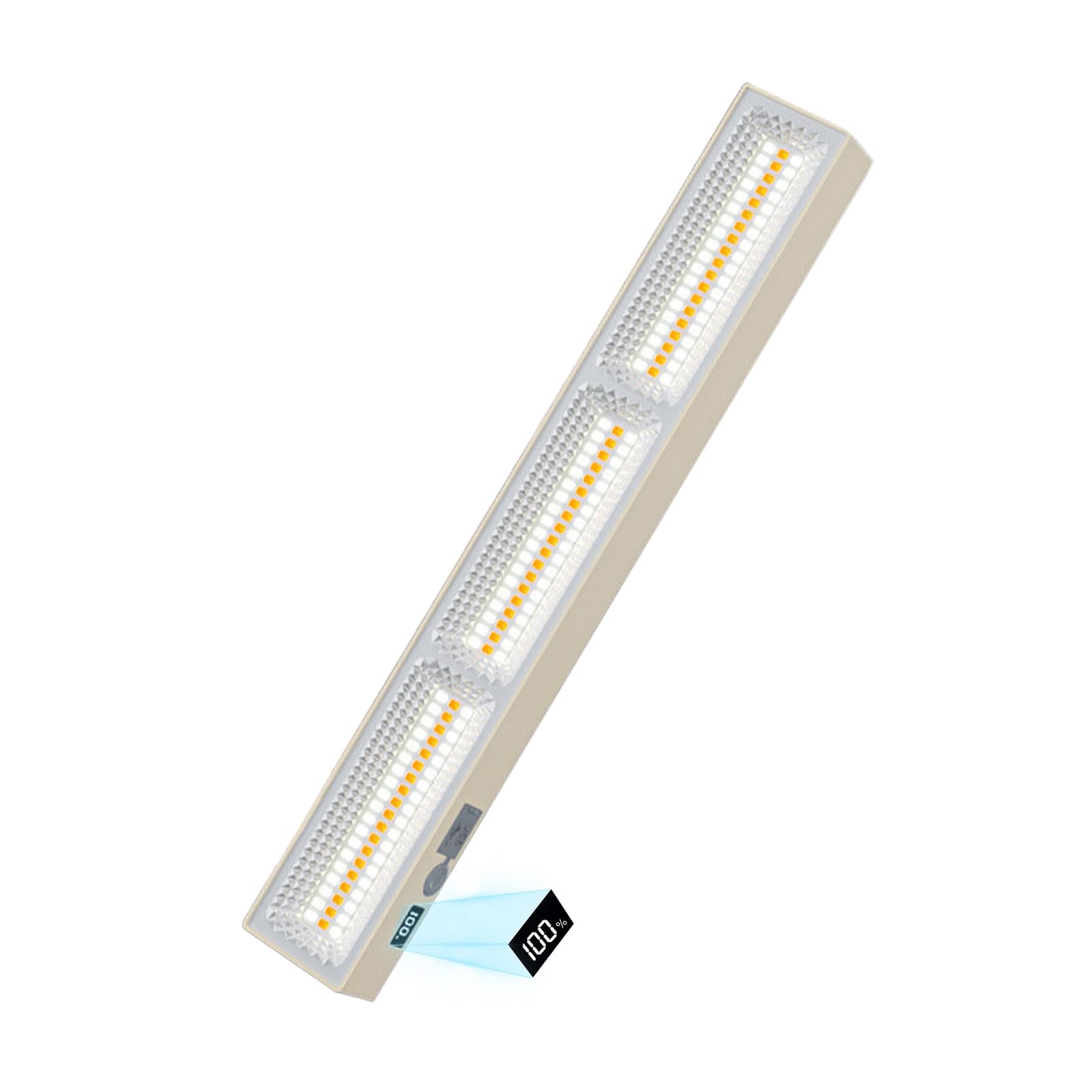LETOUR Lampes rechargeables 4000 lumens 30 cm Tube LED Barre lumineuse de travail, 3 modes d'éclairage 5000 mAh Portable IPX6 Étanche Lampe d'urgence magnétique pour camping, pêche, abri de jardin