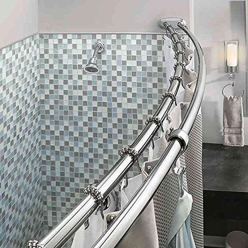 Bennington Adjustable Double Curved Shower Curtain Rod Bathtub Fixture 