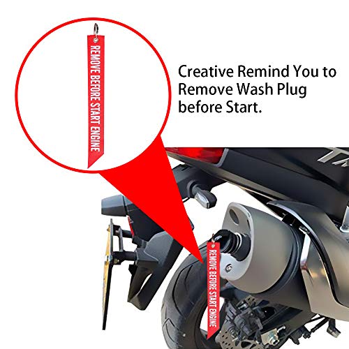 Image of 1.07 inch - 1.85 inch Muffler Exhaust Wash Plug, Motorcycle Dirt Bike 2 & 4 Stroke w /Streamer Remove Before Start Engine Rubber Exhaust Silencer (2 Pack) (1.07 inch-1.85 inch)