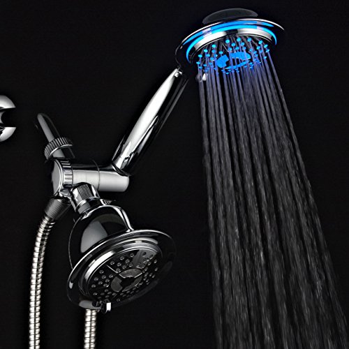 Regadera PowerSpa cromo con LED y manguera de 5 ft miniatura 6