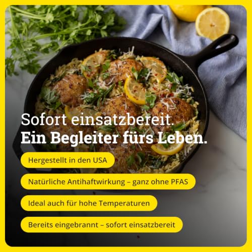 Lodge Classic Gusseisenpfanne Ø26 H: 5,1 cm, bereits eingebrannt – Ansicht 4